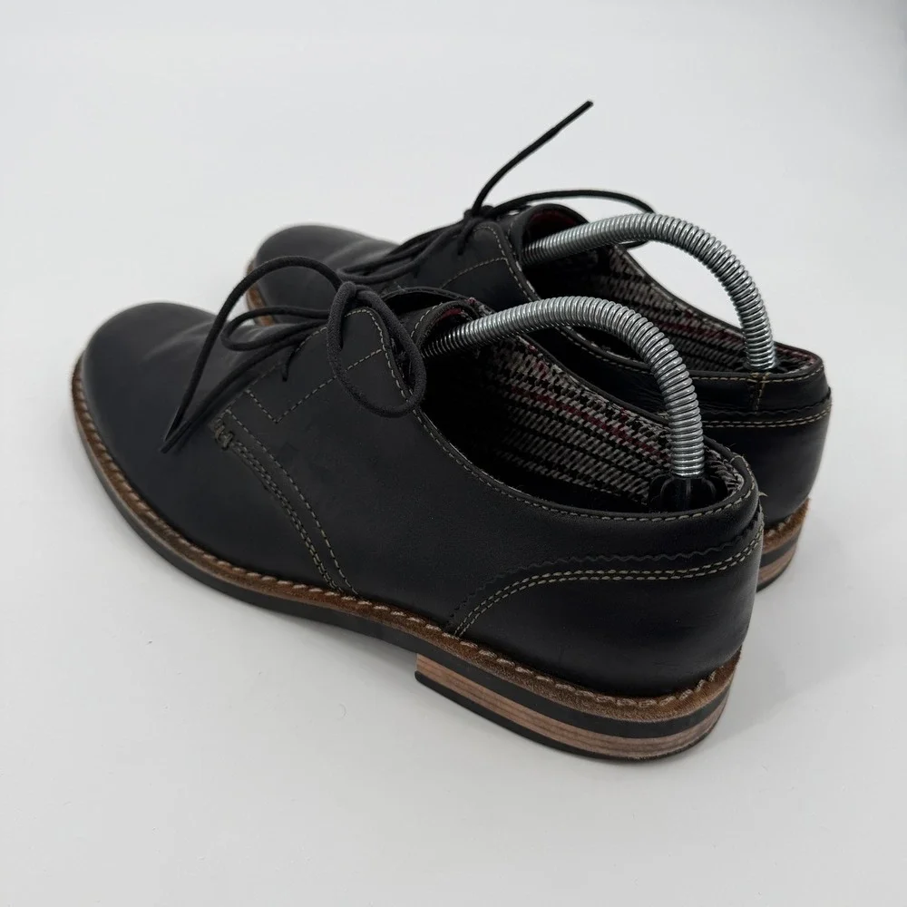 Original Penguin Munsingwear Black Leather Derby Dress Shoes Lace Up Round Toe‎